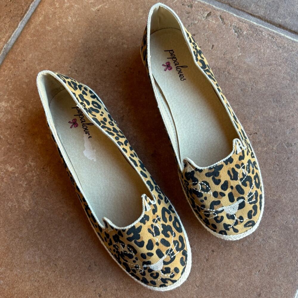 Pepaloves Leopard Novelty Flats w Espadrille Styling size 41/US 10 - Picture 6 of 13